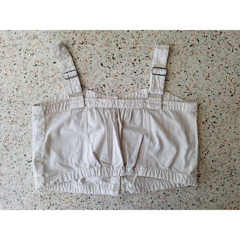 48 Free People‎ Palm Desert Solid Denim Top